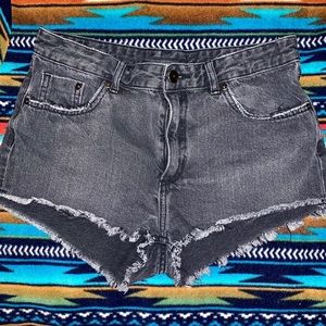 Black cutoff shorts